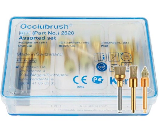 Щетка полировочная для композитов и керамики  Occlubrush 15шт ассорти 2520  (Kerr)